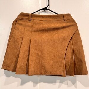 Tan Pleated Women's Skort